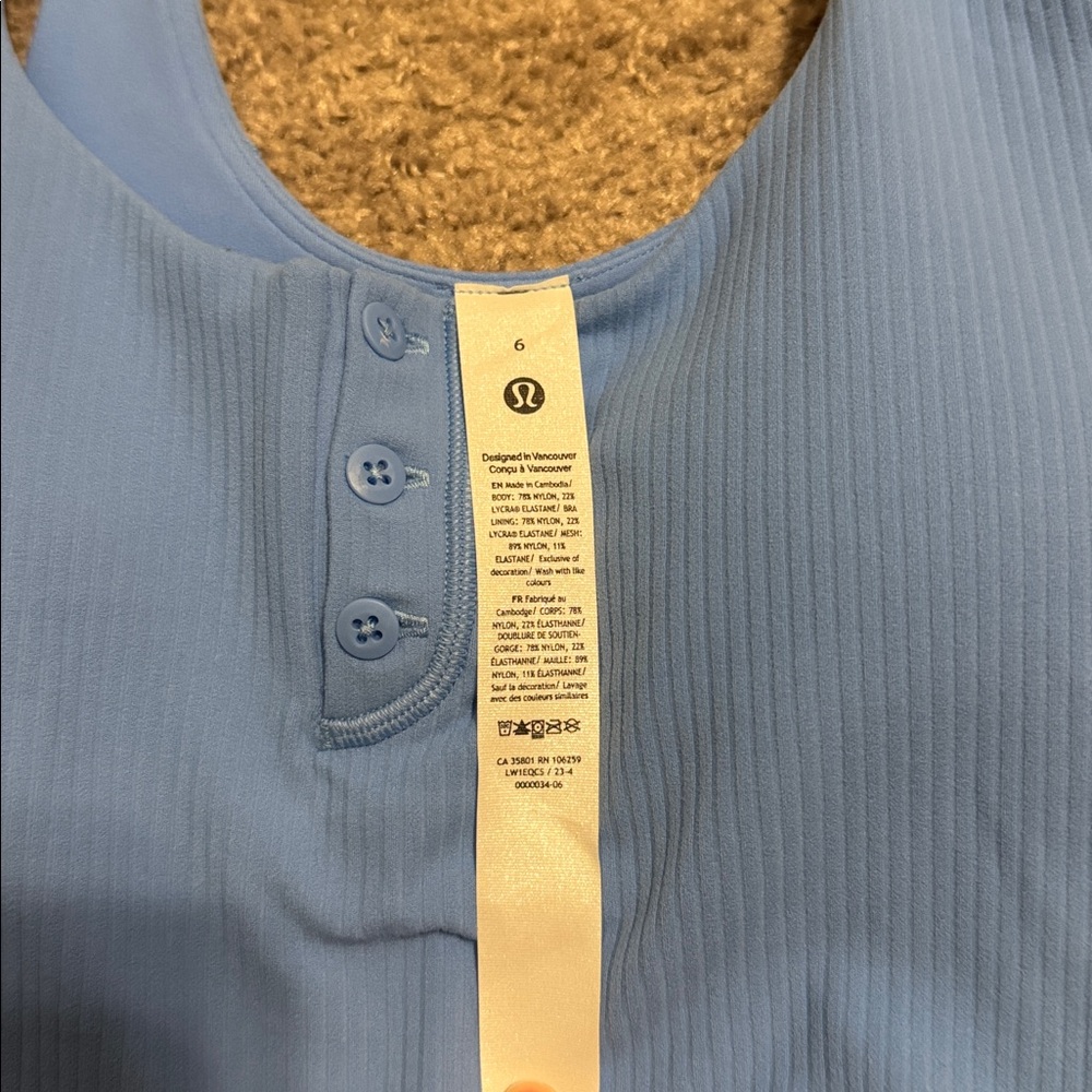 lululemon Align Ribbed Henley Tank Top- Aero blue - Picture 4 of 4